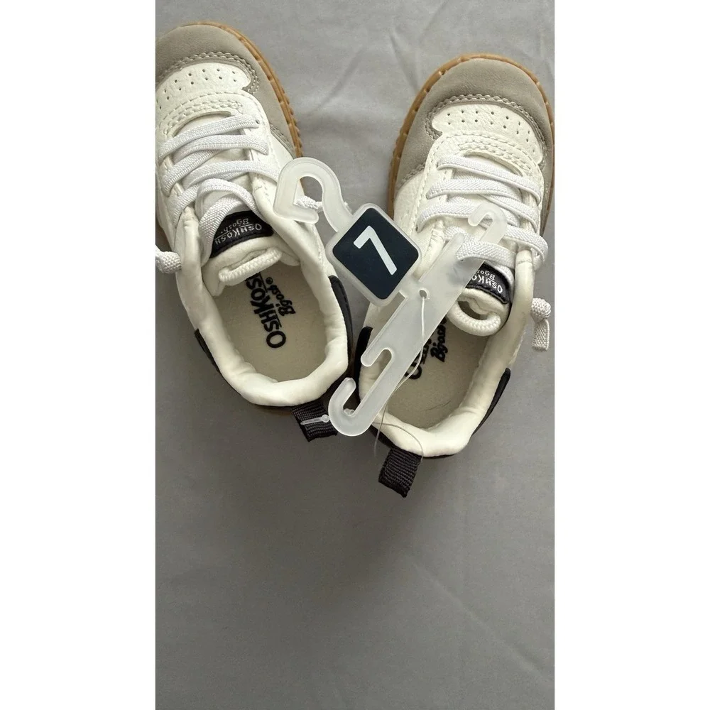 Lil Boys Sneakers By Oshkosh B'gosh Chema Sz 7 New  No Box Grey White‎ And Blue